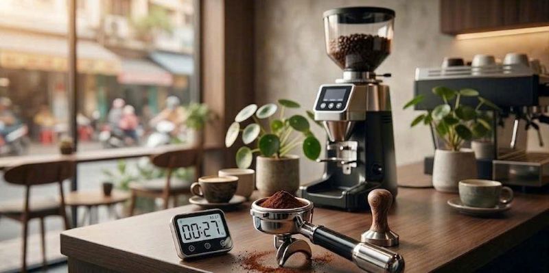 kỹ thuật điều chỉnh cỡ xay theo thời gian chảy