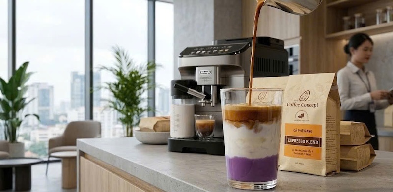 Latte khoai môn tím tuyệt tác màu sắc và hương vị 1