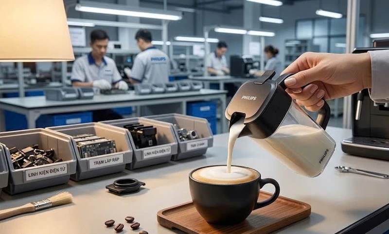 Lỗi đánh sữa LatteGo Philips không ra bọt 3