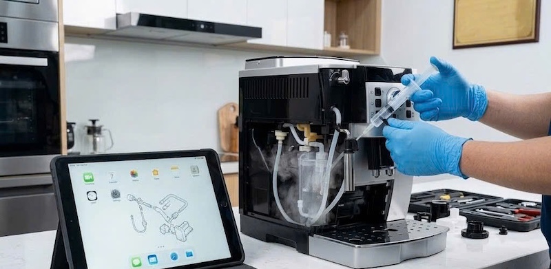 lỗi DeLonghi ECAM đun nước mãi không nóng 2
