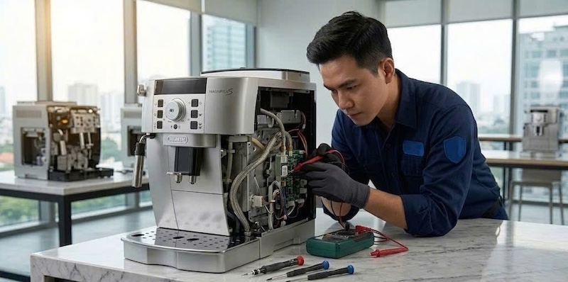 máy pha cafe không ngắt nước khi đủ định lượng 2