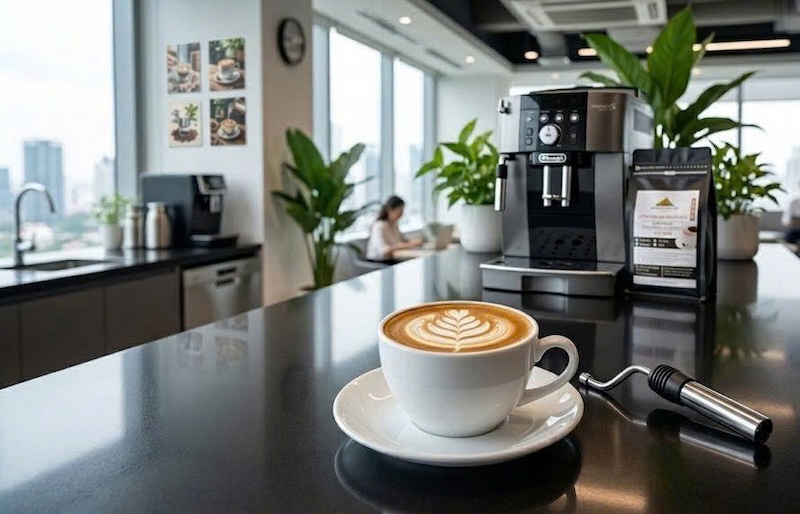 nghệ thuật tạo hình latte art hoa hồng 3