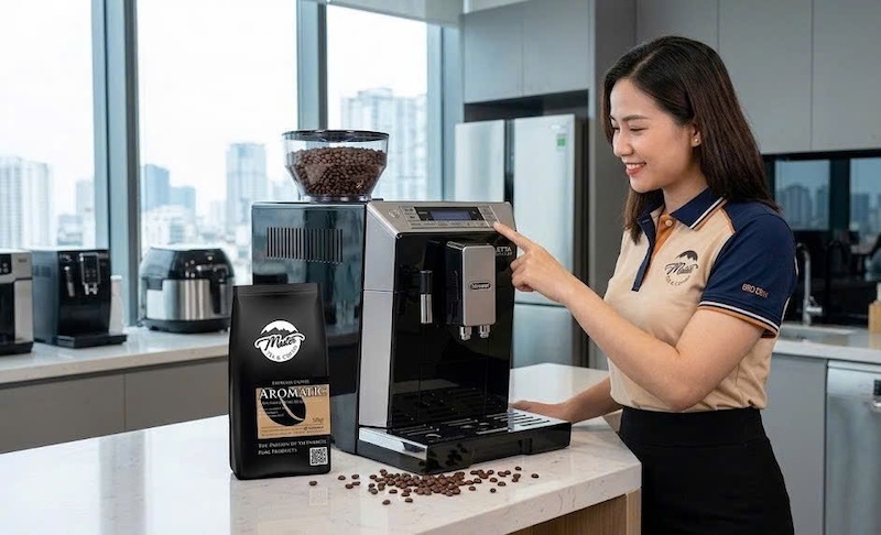 nguồn cafe hạt ổn định chất lượng cho máy pha văn phòng