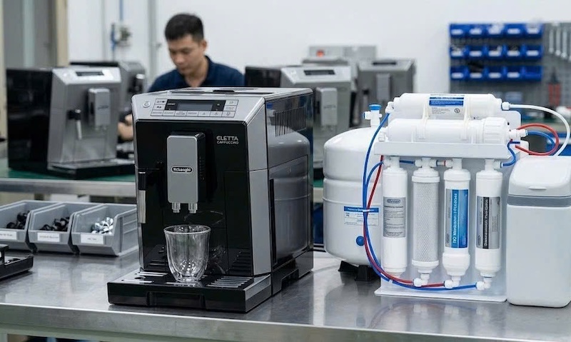 nước nhiễm đá vôi làm tắc họng pha