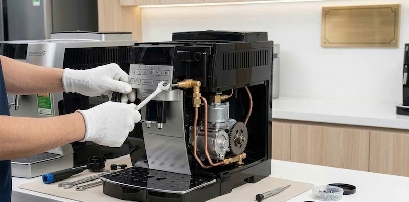 sửa máy pha cafe DeLonghi cho văn phòng 2