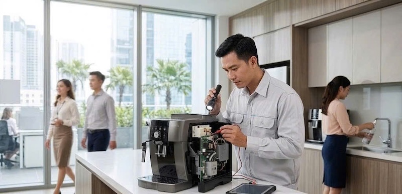 sửa máy pha cafe DeLonghi cho văn phòng 3