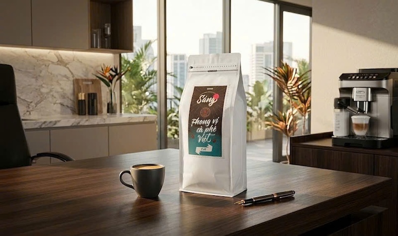 Túi hạt cafe rang mộc quà tặng 2