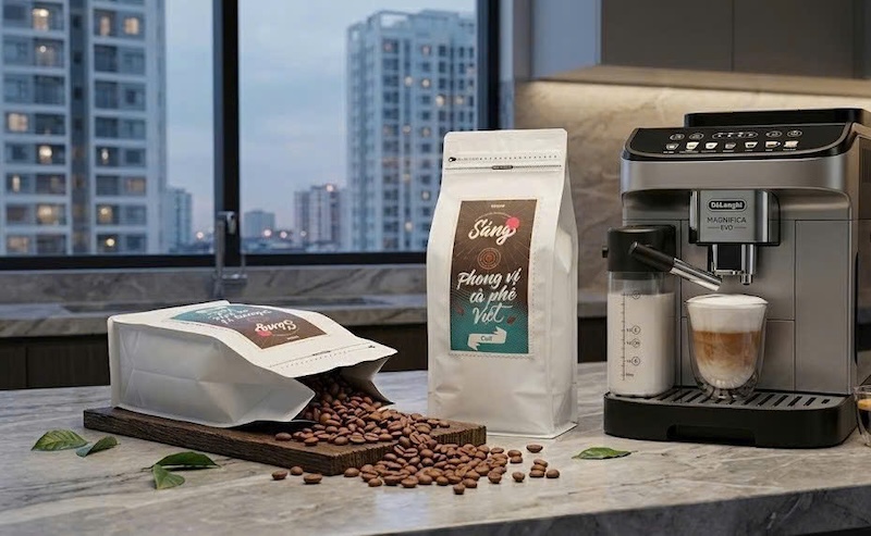 Túi hạt cafe rang mộc quà tặng 3