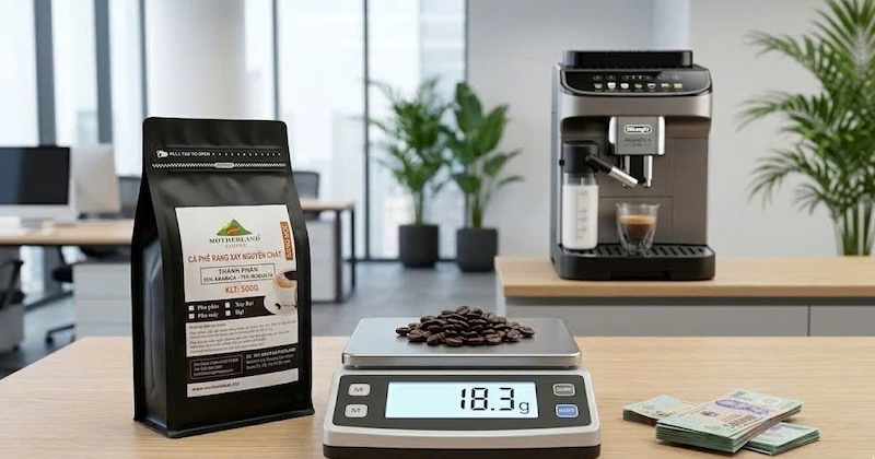 tỷ lệ hao hụt khi xay hạt cafe pha máy 1