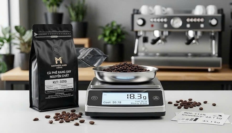 tỷ lệ hao hụt khi xay hạt cafe pha máy 2