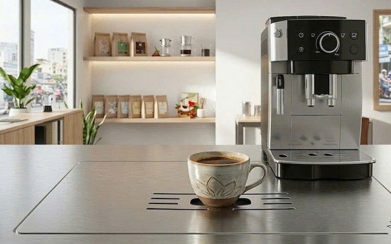 tỷ lệ nước và cà phê khi pha americano bằng máy pha tự động 2