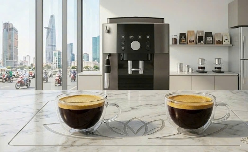 tỷ lệ nước và cà phê khi pha americano bằng máy pha tự động 3