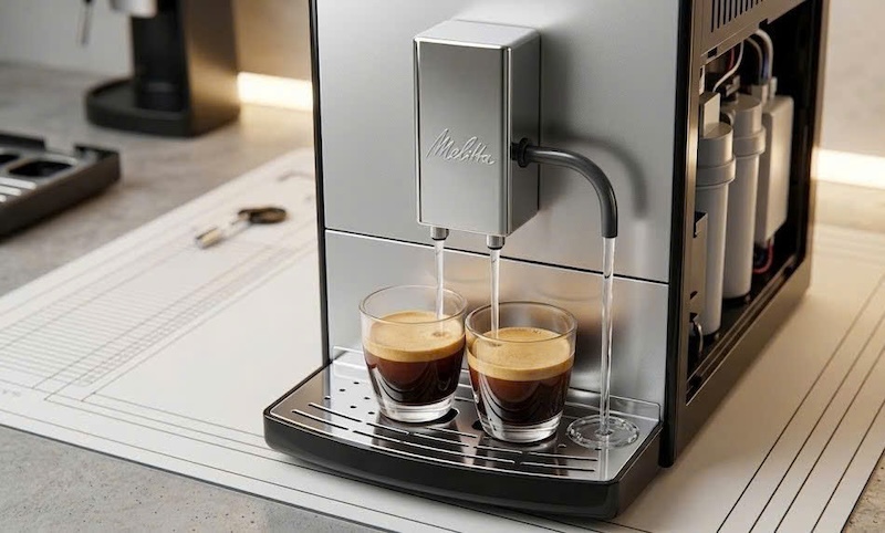 vệ sinh và sửa lỗi tắc đường ống xả máy Melitta 3